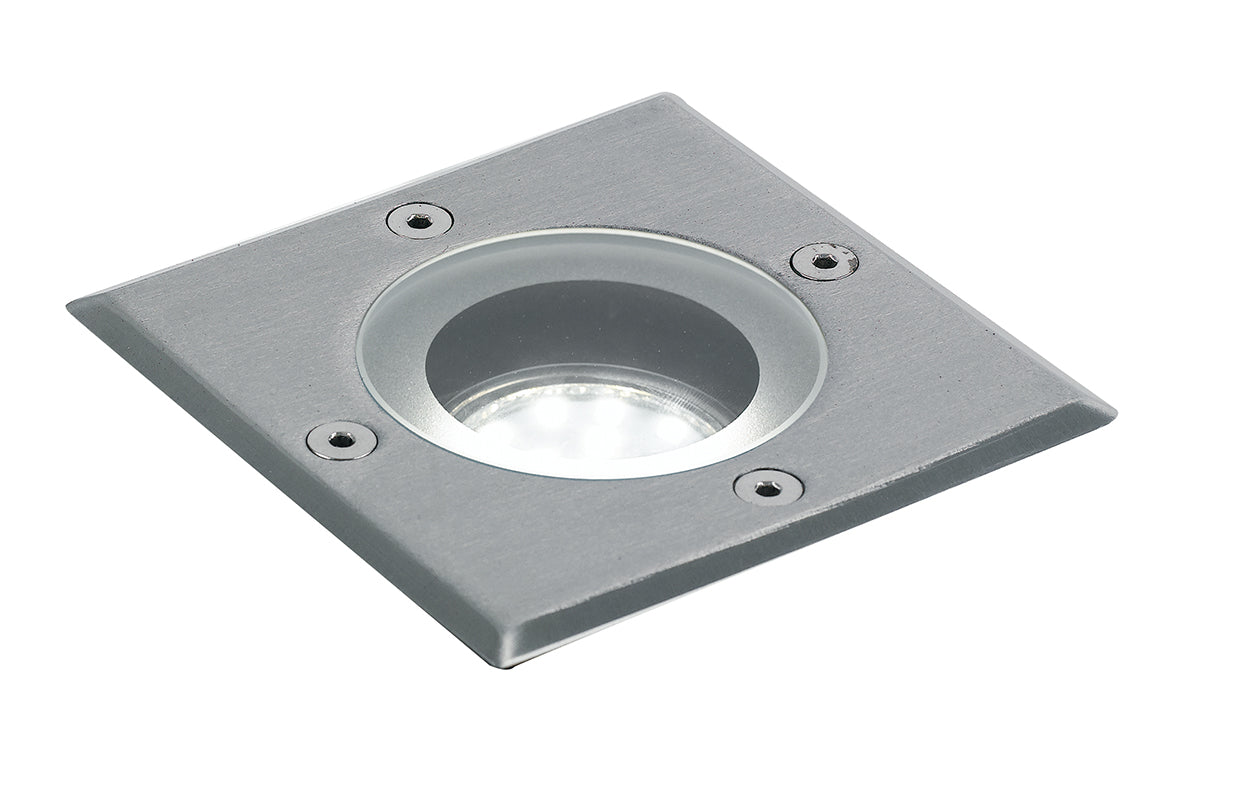 Spot încastrat, circulabil, din oțel inoxidabil, IP67, lampă 1XGU10 neinclusă, pătrat DRIVE